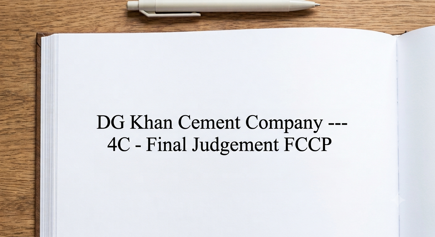 DG Khan Cement Company --- 4C - Final Judgement FCCP